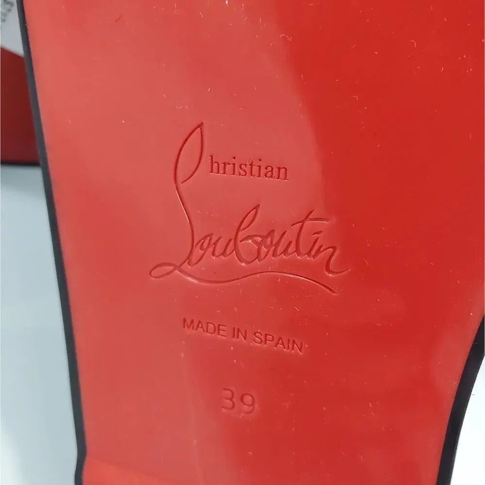 NWT$1,195 CHRISTIAN LOUBOUTIN Supramariza Black Velvet Wedge Heel Sandals Sz 39